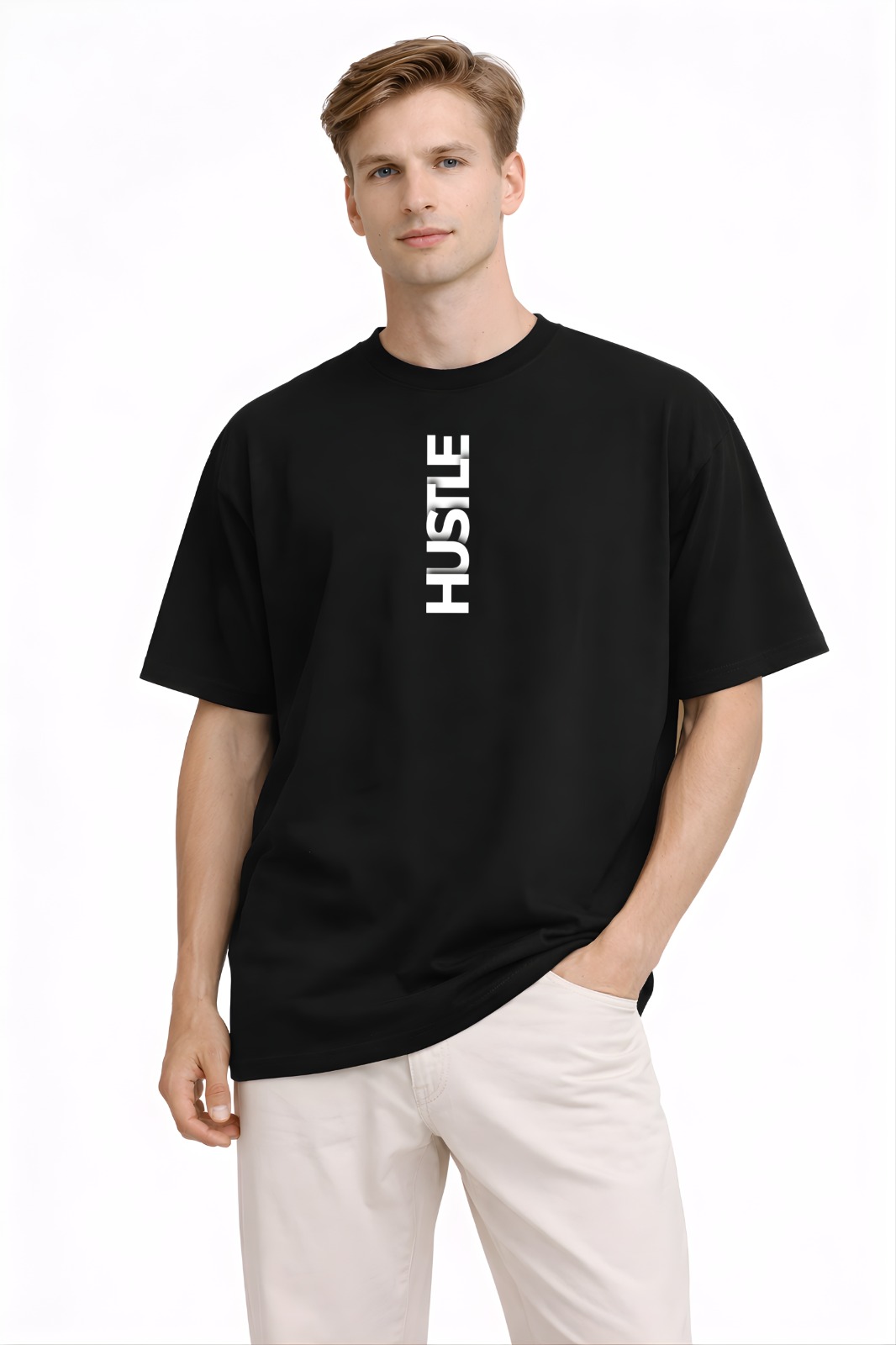 Hustle Back Print Mens Oversized T-Shirt
