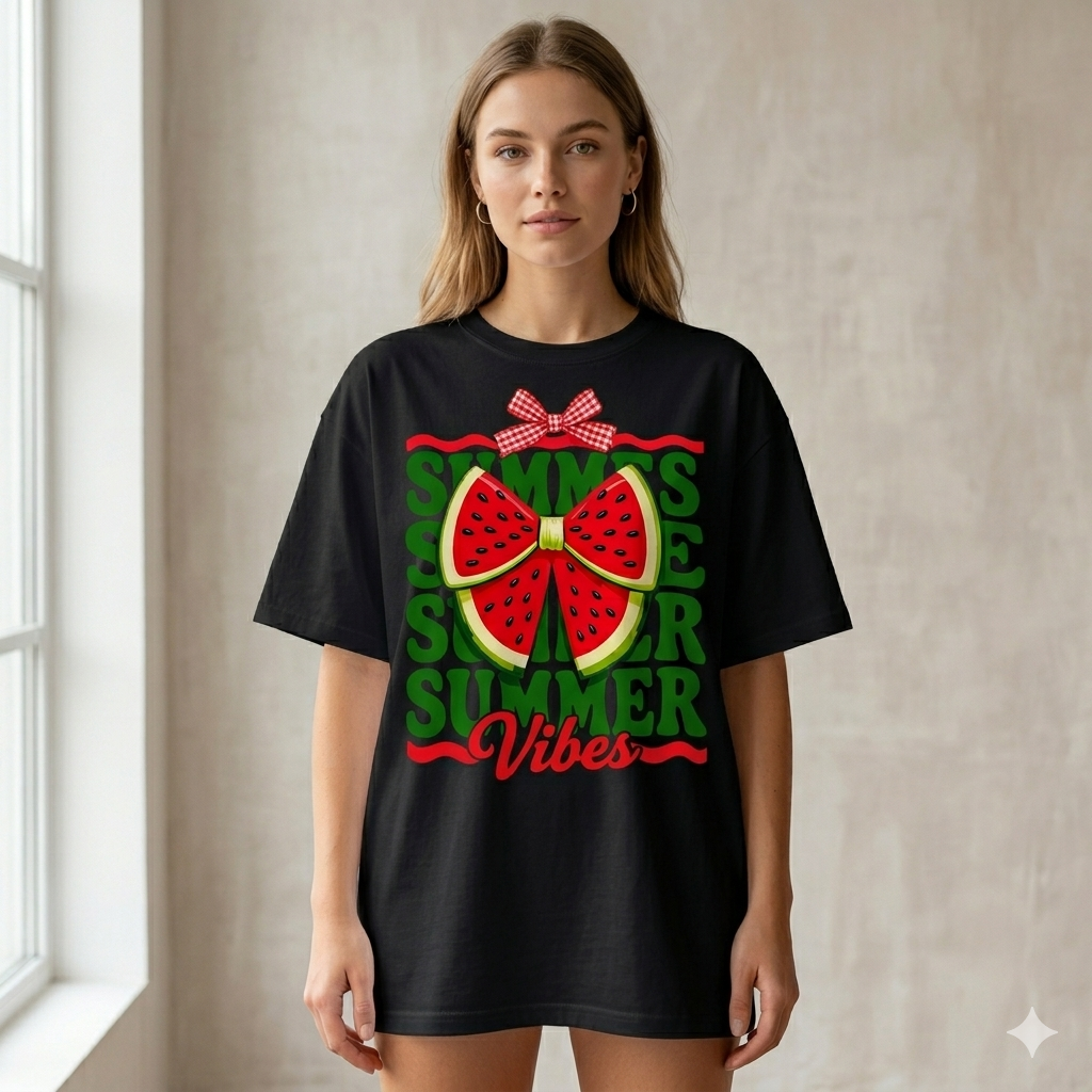 Summer Print Oversized Graphic T-Shirt