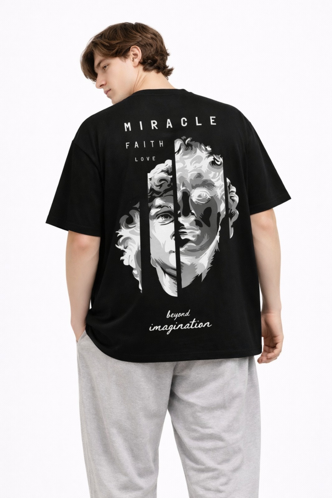 Men Black Cotton T-Shirt