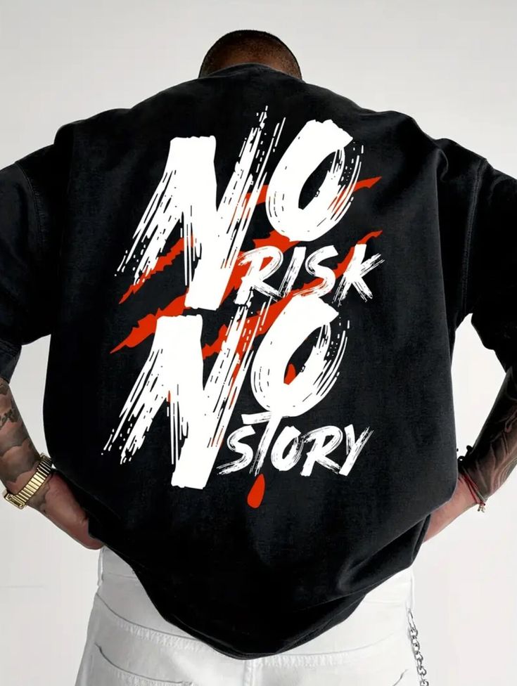 No Risk No Story Print T-Shirt