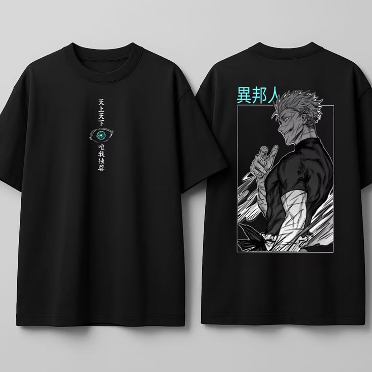 Camiseta Oversized Anime Preta Estampa Exclusiva – Estilo Streetwear Unissex